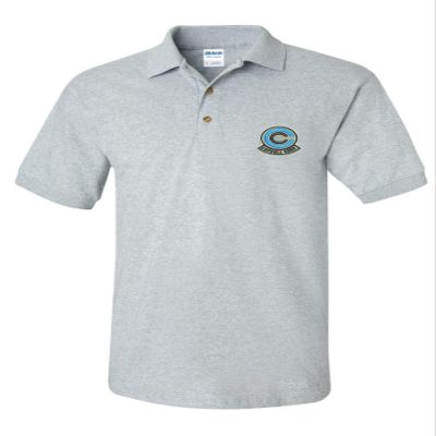 ALLNTRENDS Men's Polo Shirt Capsule Corp Embroidered Anime Shirt (M, Sporty Grey)