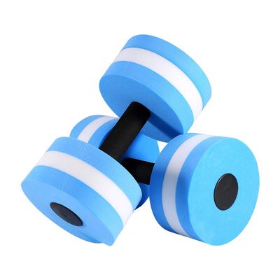 Aquatic Exercise Dumbells, EVA Swimming Pool Exercise Aqua Fitness Barbells for Water Aerobics, Set of 2, Blue