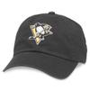 AMERICAN NEEDLE Pittsburgh Penguins Unisex Blue Line Officially Licensed NHL National Hockey League Team Baseball Hat Adjustable Buckle Strap Dad Cap (40742B-PPN-BLK) view 1