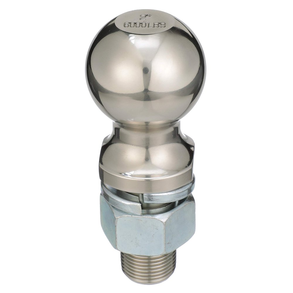 SEACHOICE Trailer Ball, 2 in., 1 X 2-1/8 in. Shank, 6,000 Lb. Capacity, Stainless Steel