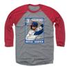 500 LEVEL Bryce Harper 3/4 Sleeve T-Shirt (Baseball Tee, XXX-Large, Red/Heather Gray) - Bryce Harper Card WHT view 1