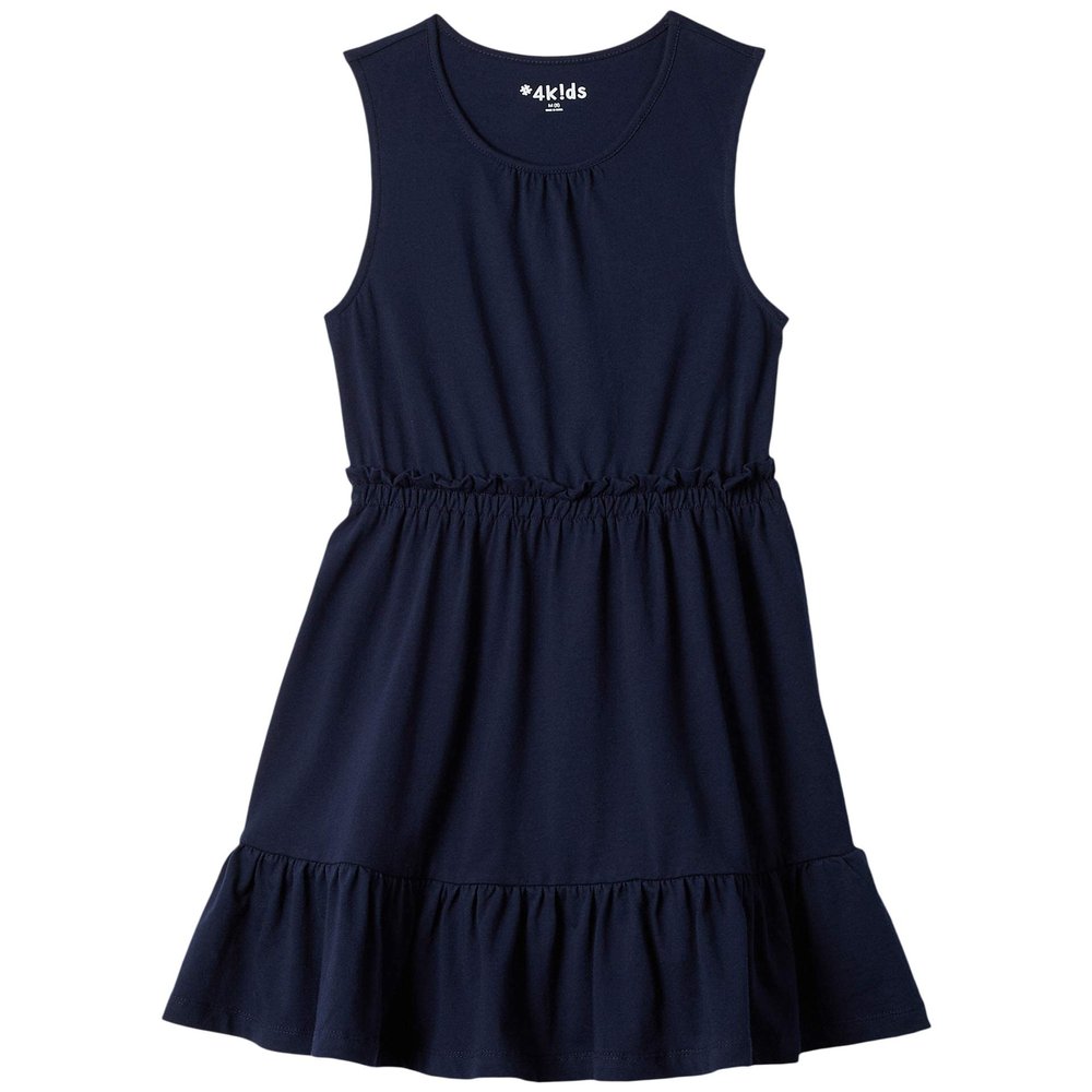 #4K!DS Girl's Essential Tiered Dress (Little Kids/Big Kids) Navy MD (8 Big Kid)