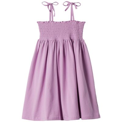 #4K!DS Girl's Essential Smocked Top Dress (Little Kids/Big Kids) Smoky Grape MD (8 Big Kid)