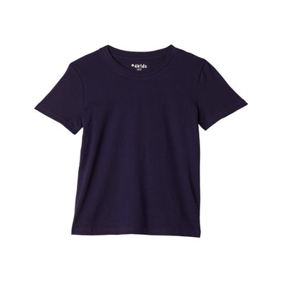 #4K!DS Girl's Essential Short Sleeve T-Shirt (Little Kids/Big Kids) Navy XS (4-5 Little Kid)