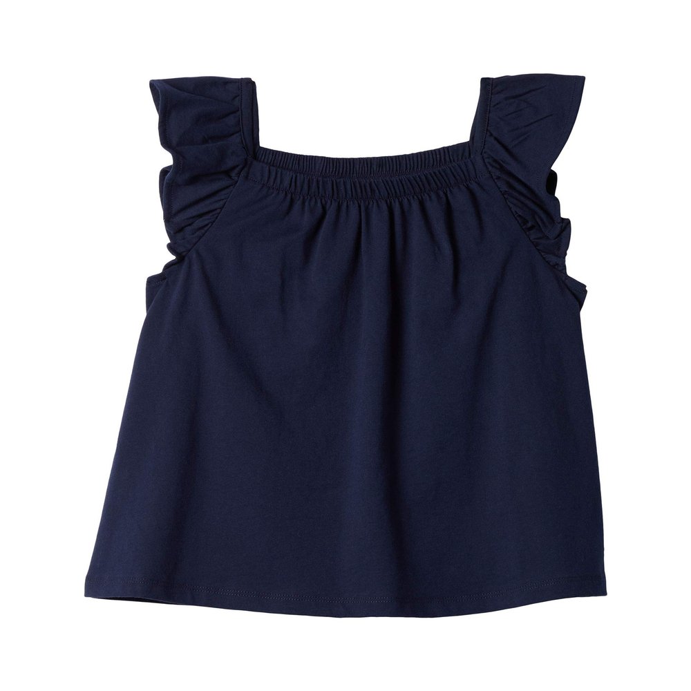 #4K!DS Girl's Essential Ruffle Cap Sleeve Tank Top (Little Kids/Big Kids) Navy MD (8 Big Kid)