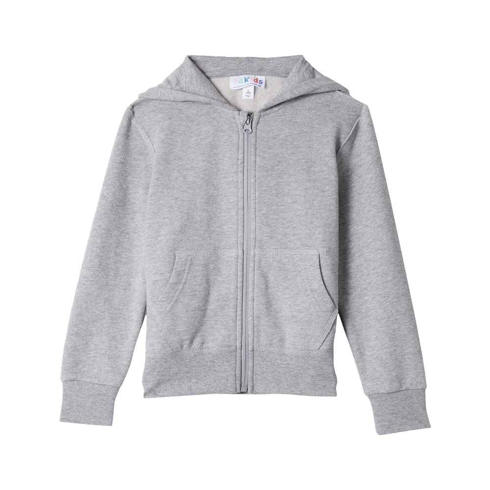 #4K!DS Essential Zip Front Hoodie (Little Kids/Big Kids) Heather Grey 2XS (4-5 Little Kid)
