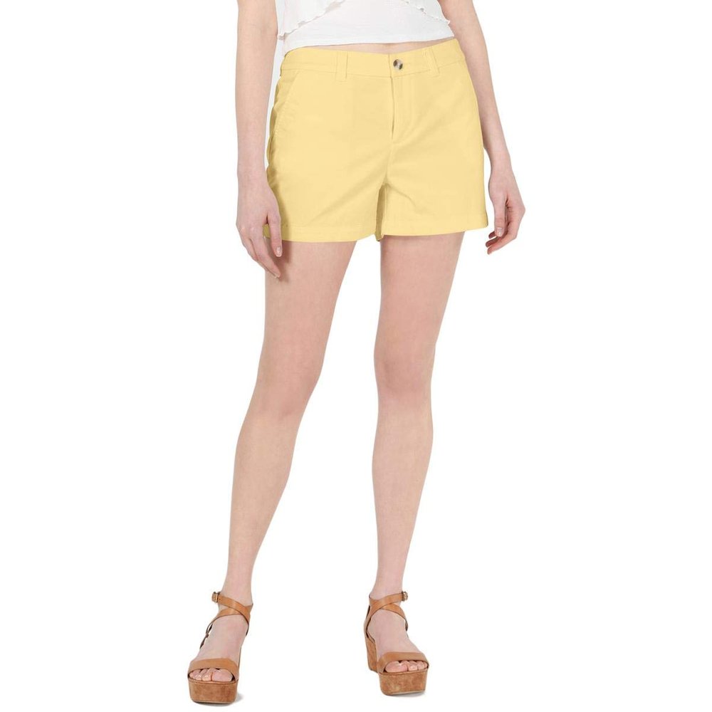 Maison Jules Womens Twill Short Khaki, Chino Shorts Yellow 0