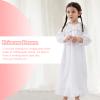 610 YOU Toddler Nightgown for Girls, White Cotton Victorian Princess Long Sleeve Pajama Dress for Kids, 5T-6X view 3