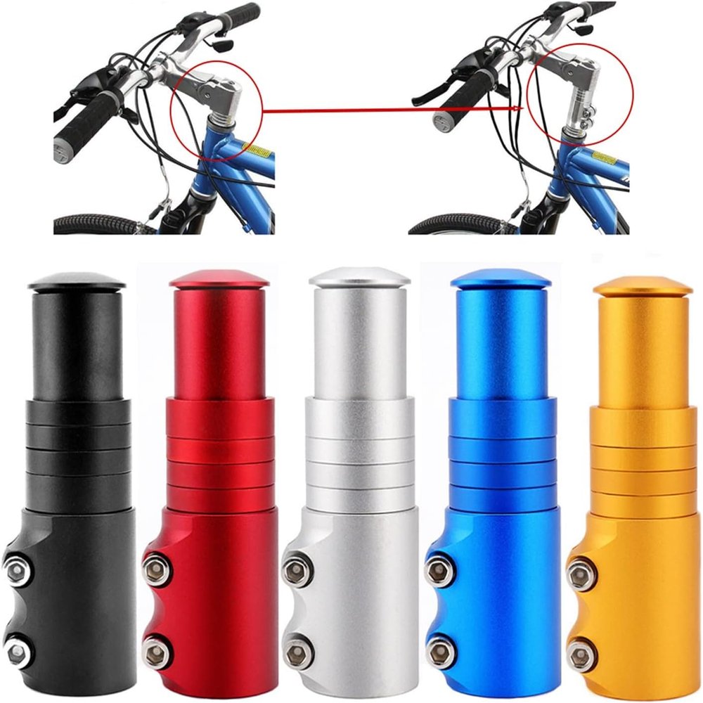 Fat-Cattie Bike Handlebar Riser Bicycle Fork Stem Raiser Extender Head Up Raiser Aluminum Alloy (Red)