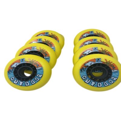 G Good Gear Outdoor Hockey Wheels with Bearings Asphalt (8 Pack Wheels Only, 80mm)