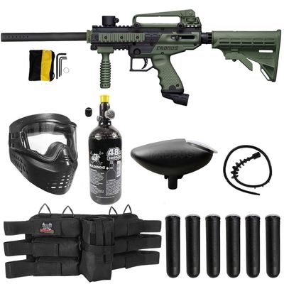 Maddog Tippmann Cronus Tactical Titanium HPA Paintball Gun Marker Starter Package - Black/Olive