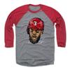 500 LEVEL Bryce Harper 3/4 Sleeve T-Shirt (Baseball Tee, XXX-Large, Red/Heather Gray) - Bryce Harper Scream WHT view 1