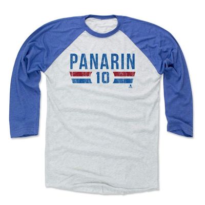 500 LEVEL Artemi Panarin 3/4 Sleeve T-Shirt (Baseball Tee, X-Large, Royal/Ash) - Artemi Panarin New York Font
