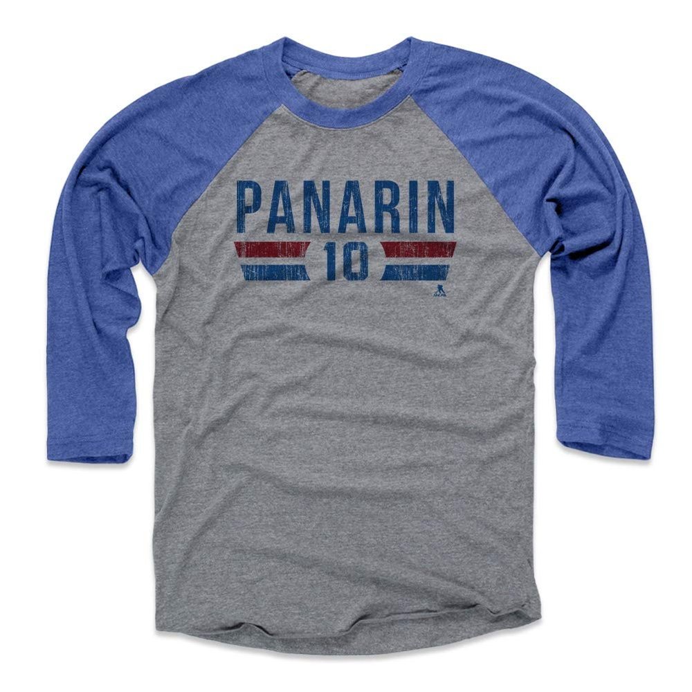 500 LEVEL Artemi Panarin 3/4 Sleeve T-Shirt (Baseball Tee, Large, Royal/Heather Gray) - Artemi Panarin New York Font