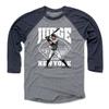 500 LEVEL Aaron Judge 3/4 Sleeve T-Shirt (Baseball Tee, XXX-Large, Navy/Heather Gray) - Aaron Judge Field WHT view 1