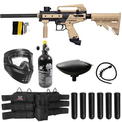 Maddog Tippmann Cronus Tactical Titanium HPA Paintball Gun Marker Starter Package - Black/Tan