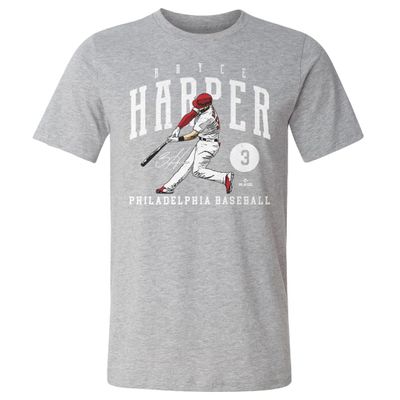 500 LEVEL Bryce Harper Shirt (Cotton, XX-Large, Heather Gray) - Bryce Harper Game WHT
