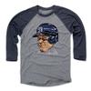 500 LEVEL Aaron Judge 3/4 Sleeve T-Shirt (Baseball Tee, XXX-Large, Navy/Heather Gray) - Aaron Judge Smile WHT view 1
