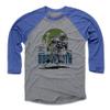 500 LEVEL Brian Bosworth 3/4 Sleeve T-Shirt (Baseball Tee, XXX-Large, Royal/Heather Gray) - Brian Bosworth Seattle Skyline view 1