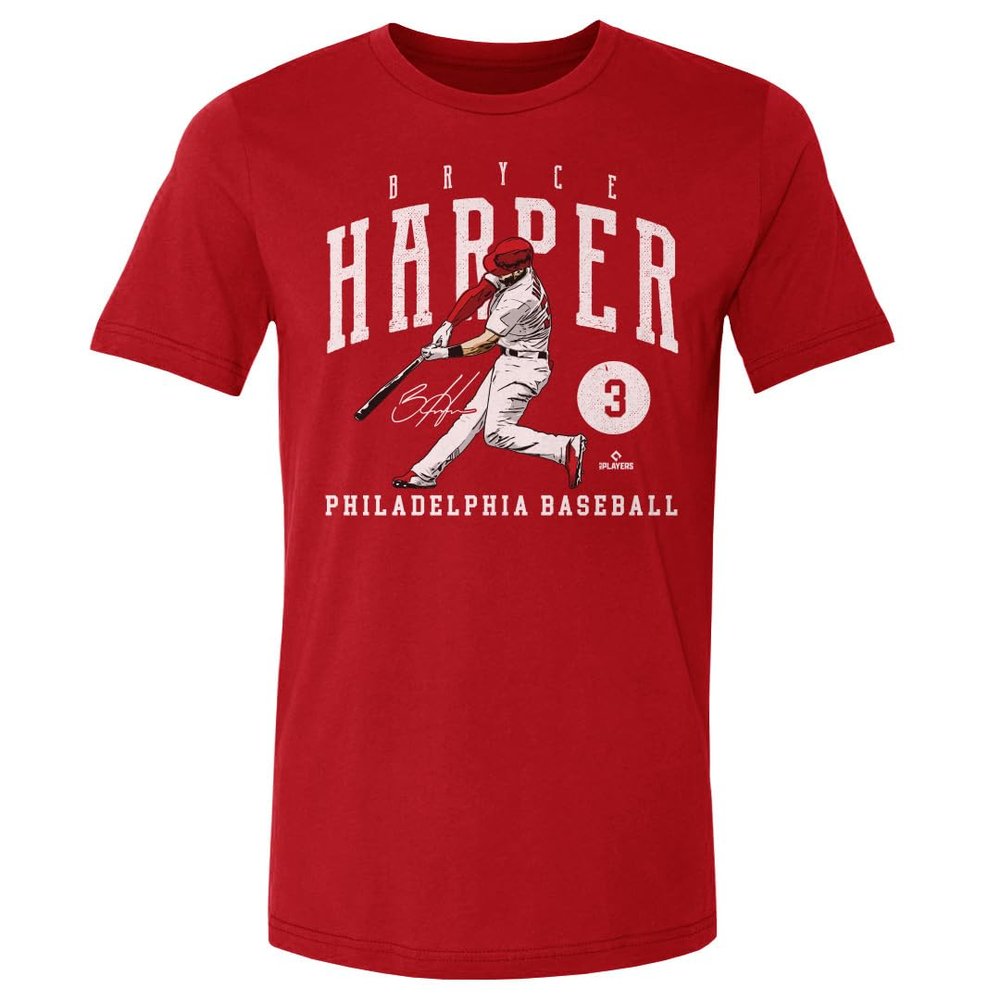 500 LEVEL Bryce Harper Shirt (Cotton, XX-Large, Red) - Bryce Harper Game WHT