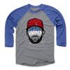 500 LEVEL Bryce Harper 3/4 Sleeve T-Shirt (Baseball Tee, XXX-Large, Royal/Heather Gray) - Bryce Harper Player Silhouette WHT view 1