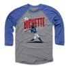 500 LEVEL Bo Bichette 3/4 Sleeve T-Shirt (Baseball Tee, X-Small, Royal/Heather Gray) - Bo Bichette Chisel WHT view 1