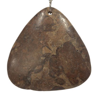 Bead, Jasper Genuine Gemstone 1.75" Triangle Pendant Bead