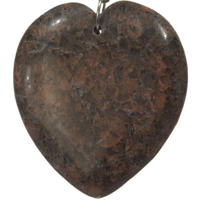 Bead, Jasper Gemstone 1.75" Heart Pendant Bead
