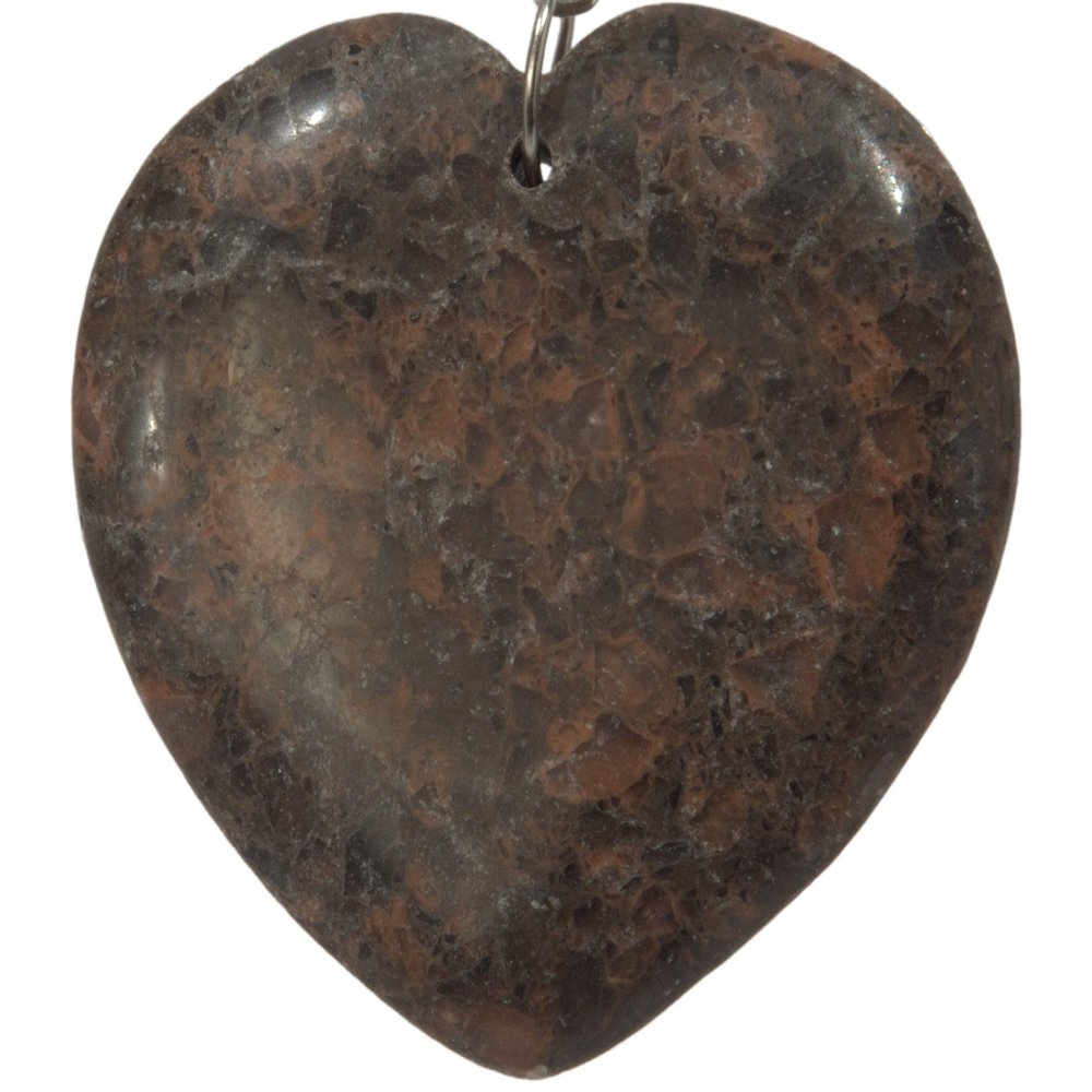 Bead, Jasper Gemstone 1.75" Heart Pendant Bead