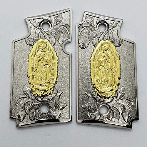 Virgin Mary P238 Grips Scroll Metal Nickel Gold Lady of Guadalupe