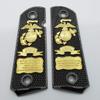 1911 Grips Full Size for Colt Rock Island Springfield Taurus Black and All fits Standard Government 1911 Models Gold view 1