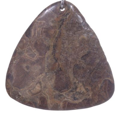 Bead, Jasper Genuine Gemstone 1.75" Triangle Pendant Bead