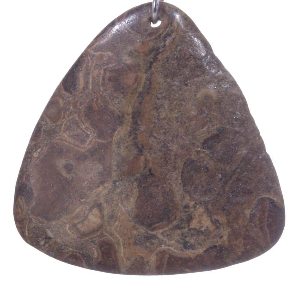 Bead, Jasper Genuine Gemstone 1.75" Triangle Pendant Bead
