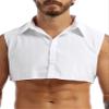 Agoky Mens Fashion Fake Collar Detachable Dickey Collar Solid Color Decorative Half Shirts White X-Large view 1