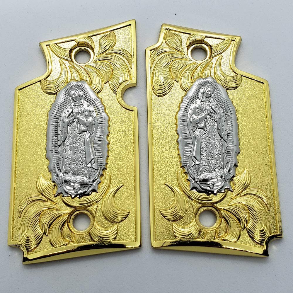 Virgin Mary P238 Grips Scroll Metal Gold Nickel Lady of Guadalupe