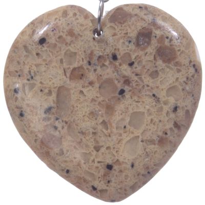 Bead, Jasper Gemstone 1.75" Heart Pendant Bead