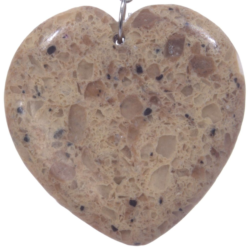 Bead, Jasper Gemstone 1.75" Heart Pendant Bead