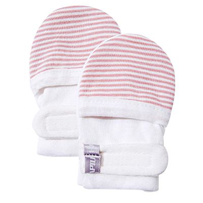 HAPIU Baby No Scratch Mittens,Newborn Baby Mittens,Pink Stripe,0-3 Months