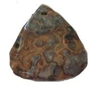Bead, Jasper Genuine Gemstone 1.75" Triangle Pendant Bead