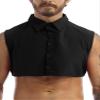 Agoky Mens Fashion Fake Collar Detachable Dickey Collar Solid Color Decorative Half Shirts Black X-Large