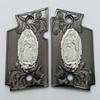 Virgin Mary P938 Scroll Metal Grips Black Nickel Lady of Guadalupe view 1