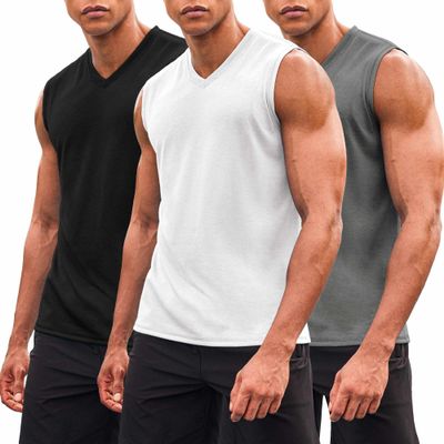 COOFANDY Workout Tank Tops for Men Gym 3 Pack V Neck Sleeveless Training Tshirts Summer Tank Top