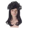 XZEN Men's 70/80s Wig Costume Wig Long Curly Black Rocker Wig Music Festival-Carnival Wig (style 1) view 1