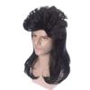 XZEN Men's 70/80s Wig Costume Wig Long Curly Black Rocker Wig Music Festival-Carnival Wig (style 1) view 2