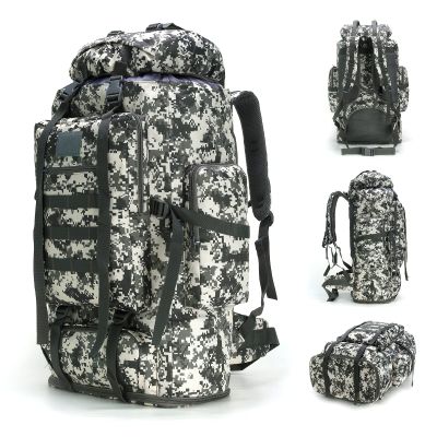 HongXingHai 70L/100L Hiking Camping Backpack MOLLE Rucksack Waterproof Daypack for Traveling (City Camo)