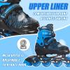 Nattork Adjustable Inline Skates for Tollder Boys with Light up Wheels - Blue Little Kids Blade Roller Skating for Beginners Size 10J 11J 12J Ages 3 4 5 6 view 2