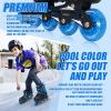 Nattork Adjustable Inline Skates for Tollder Boys with Light up Wheels - Blue Little Kids Blade Roller Skating for Beginners Size 10J 11J 12J Ages 3 4 5 6 view 3