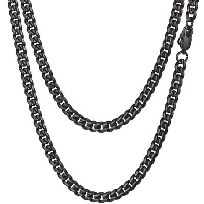 PROSTEEL Black Cuban Chain Statement Necklace Men Jewelry Custom Rock Chain Curb Link Chain