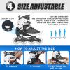 Nattork Adjustable Inline Skates for Toddler Boys with Light up Wheels - Kids Black Blades Gift for Roller Beginners Size 10J 11J 12J Ages 3 4 5 6 view 2