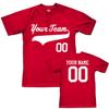 Custom Baseball Jersey 2 Button Solid Color with Logo| Scarlet | Youth Large view 1